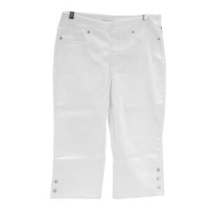 DG2 by Diane Gilman FLEXstretch Denim Pull-On Pedal Pusher White - Regular